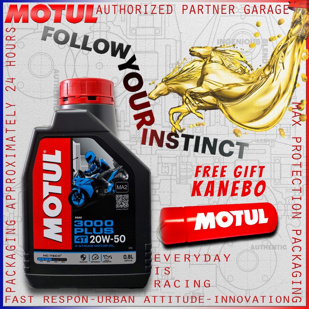 MOTUL 3000 PLUS 4T 20W50 VARIANT 800ml &amp; 1L OLI MOTOR IMPORT ORIGINAL 100%