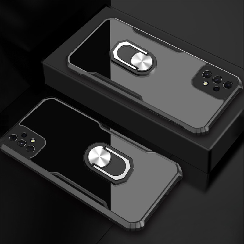 Transparan Holder Case Samsung Galaxy A6 J4 J6 J8 J7 Plus Prime 2018 J7 Pro J730 J7 2017 Casing Ring Anti Jatuh Stand Penyangga SoftCase