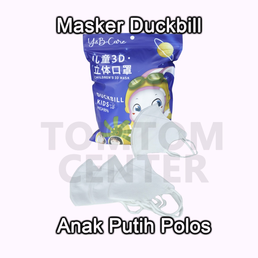 𝗪𝗶𝗻𝗱𝗮 𝗣𝗿𝗮𝗱𝗶𝘁𝗮 Masker Anak Duckbil Duckbill Polos Karakter 50 Pcs Warna Warni Hitam Putih