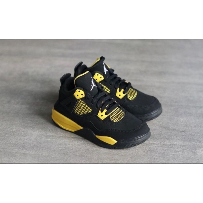 SEPATU ANAK ORIGINAL NIKE AIR JORDAN RETRO 4 BLACK YELLOW