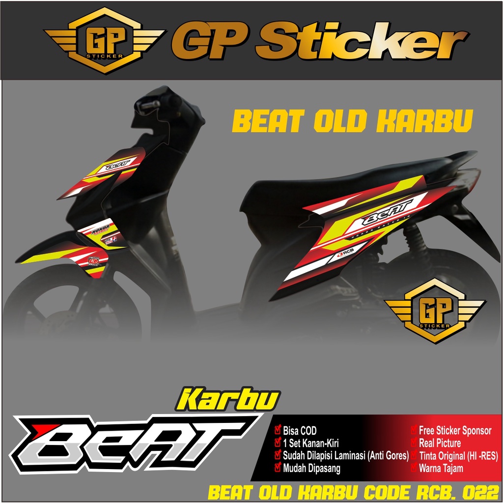STRIPING VARIASI BEAT OLD POLET SIMPLE BARU BEAT KARBU VIRAL HONDA VARIASI STRIPING BEAT KARBU GP022