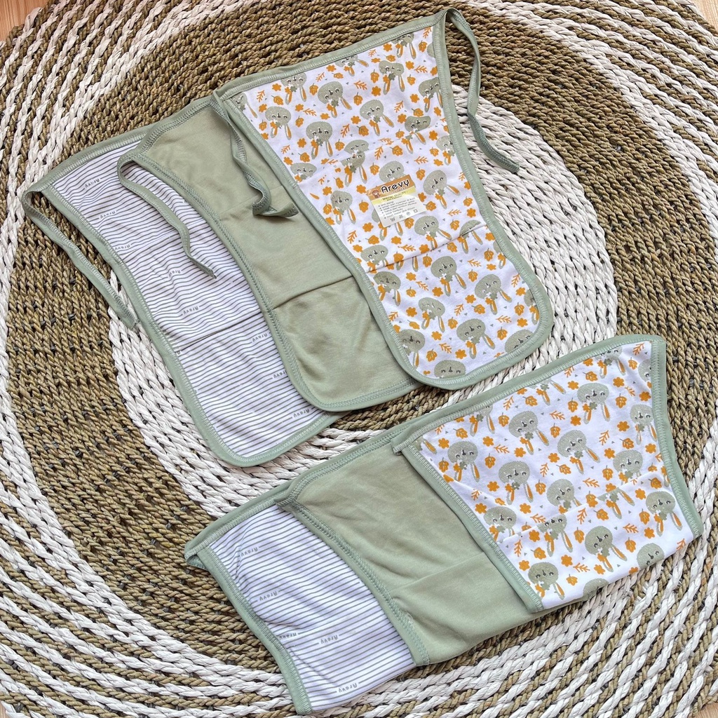 Popok Tali Bayi Arevy Babywear Seri Green Popok Bayi Isi 6 Pcs Double Kain Katun Premium Best Seller Grosir Popok Bayi Newborn