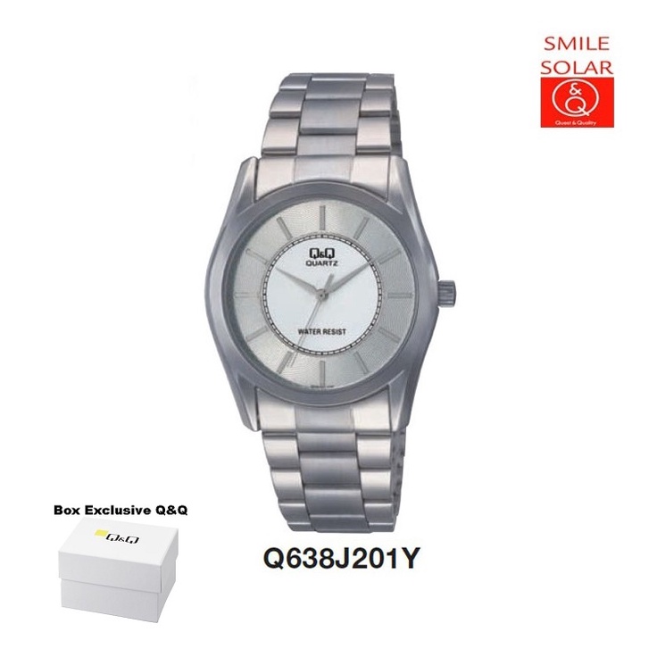 Jam Tangan Pria Casual Business Rantai Stainless Steel Analog Original Q&amp;Q QnQ QQ Q638 Q638J Series