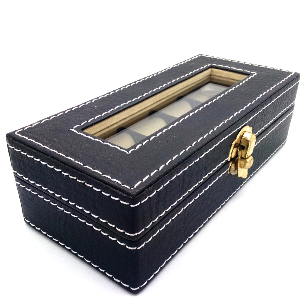 Kotak Box Cincin Batu Akik Kaca Jahit Tempat Penyimpanan Akik - isi 10 petak