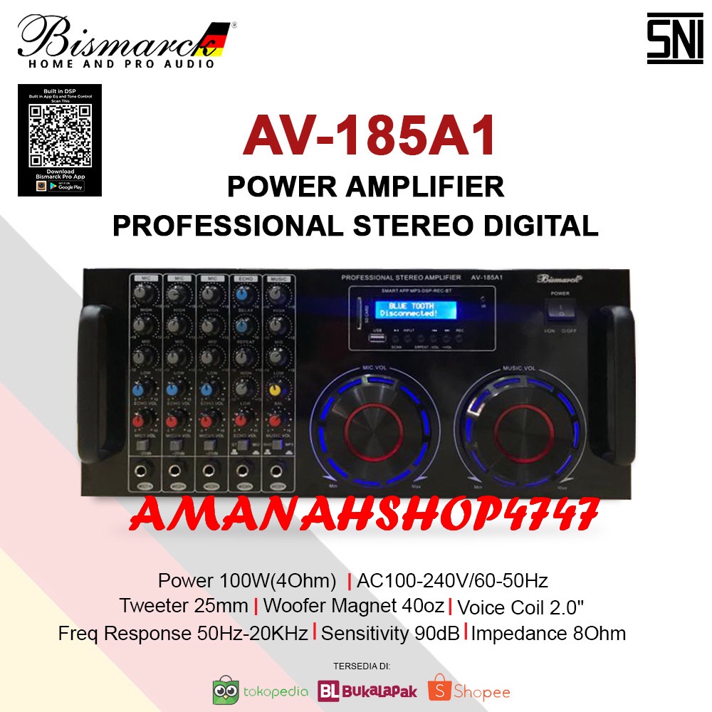 Amplifier Bismarck AV 185A1 Original Bluetooth With Bluetooth - USB AV-185A1