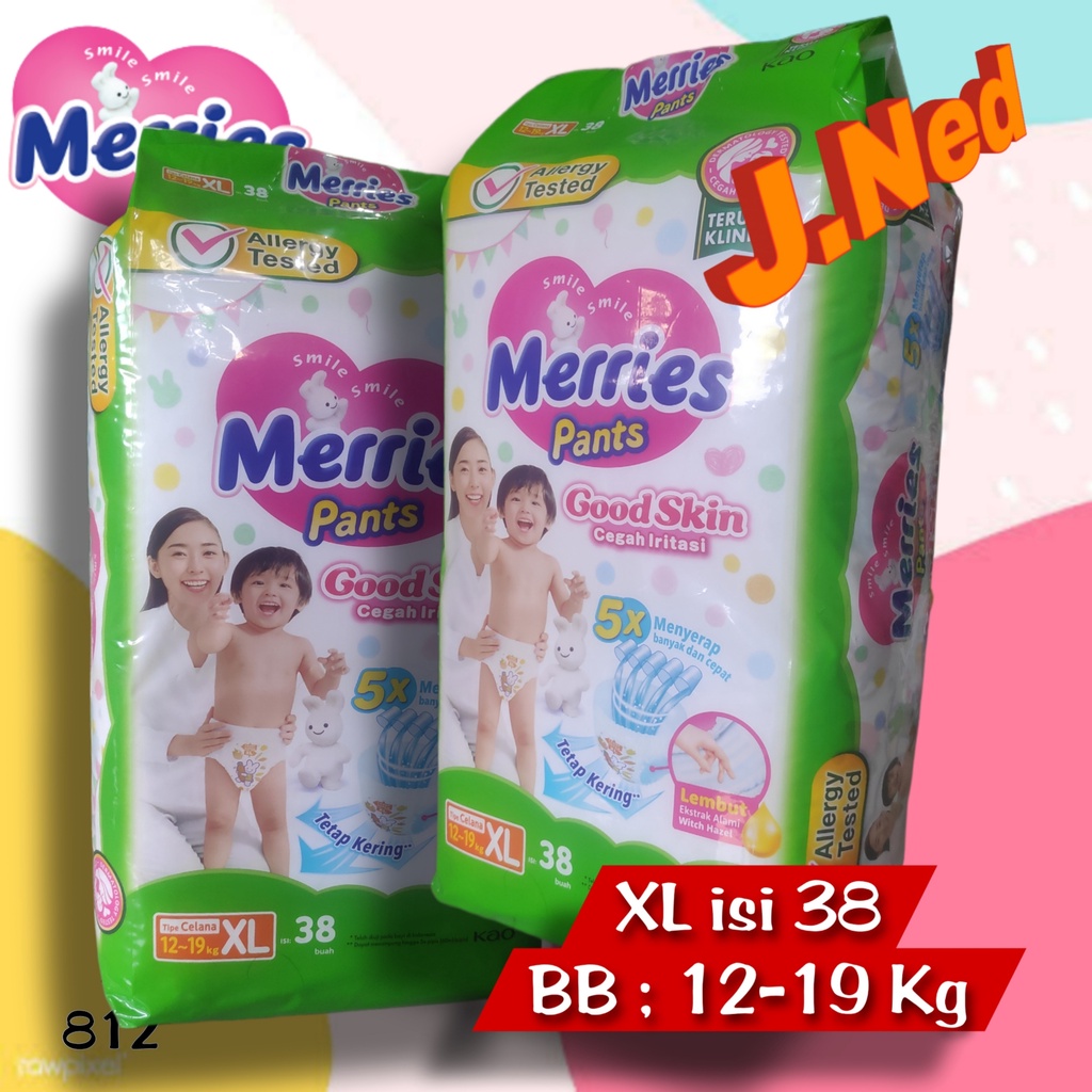 J812 (XL 38 PCS ) POPOK BAYI MERRIES PANTS GOOD SKIN