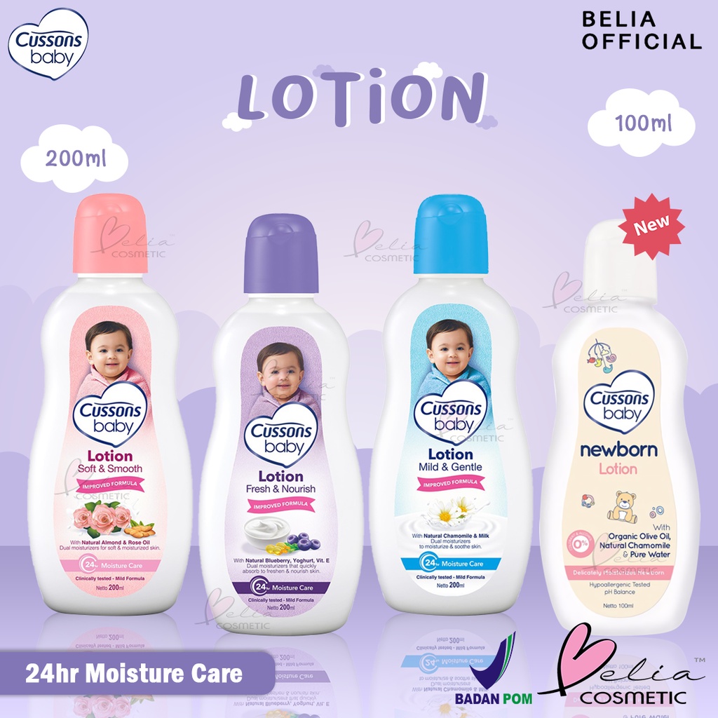 ❤ BELIA ❤ CUSSONS BABY Lotion Soft &amp; Smooth | Fresh &amp; Nourish | Mild &amp; Gentle | 100ml 200ml | BPOM