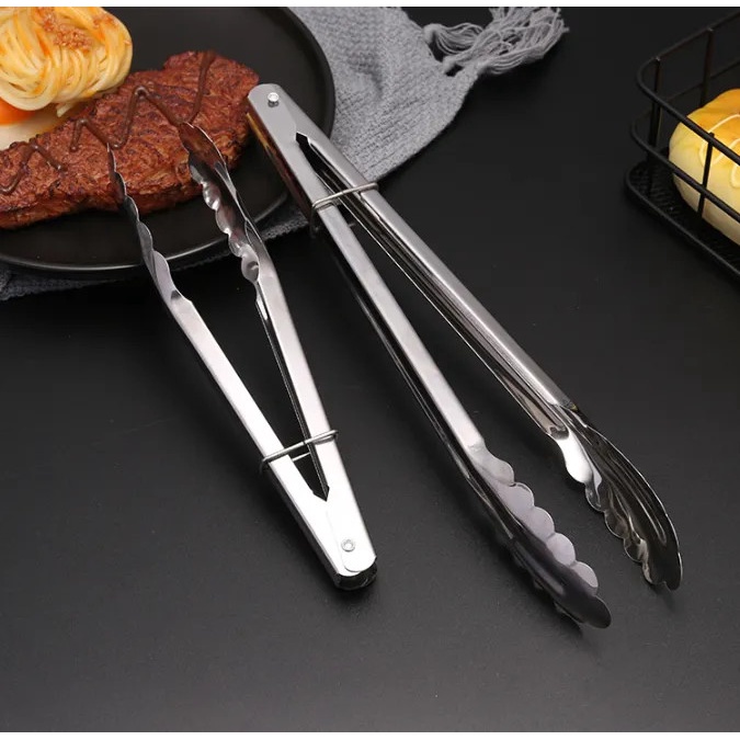 Capitan Makanan Food Tongs Stainless Steel Anti Karat / Food Tongs