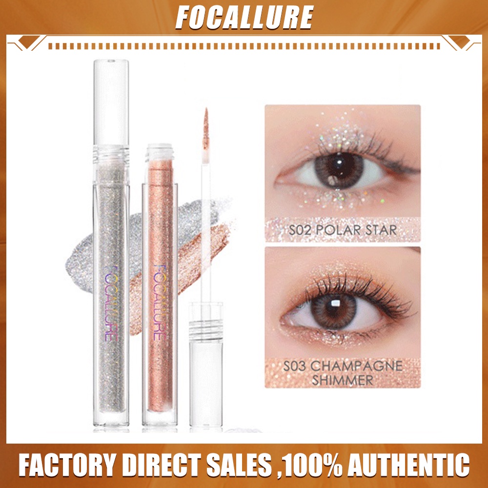 FOCALLURE Starlight Liquid Eyeshadow Shimmer Eye Makeup Untuk Mata kosmetik Alis High Pigment Smooth Powder FA195