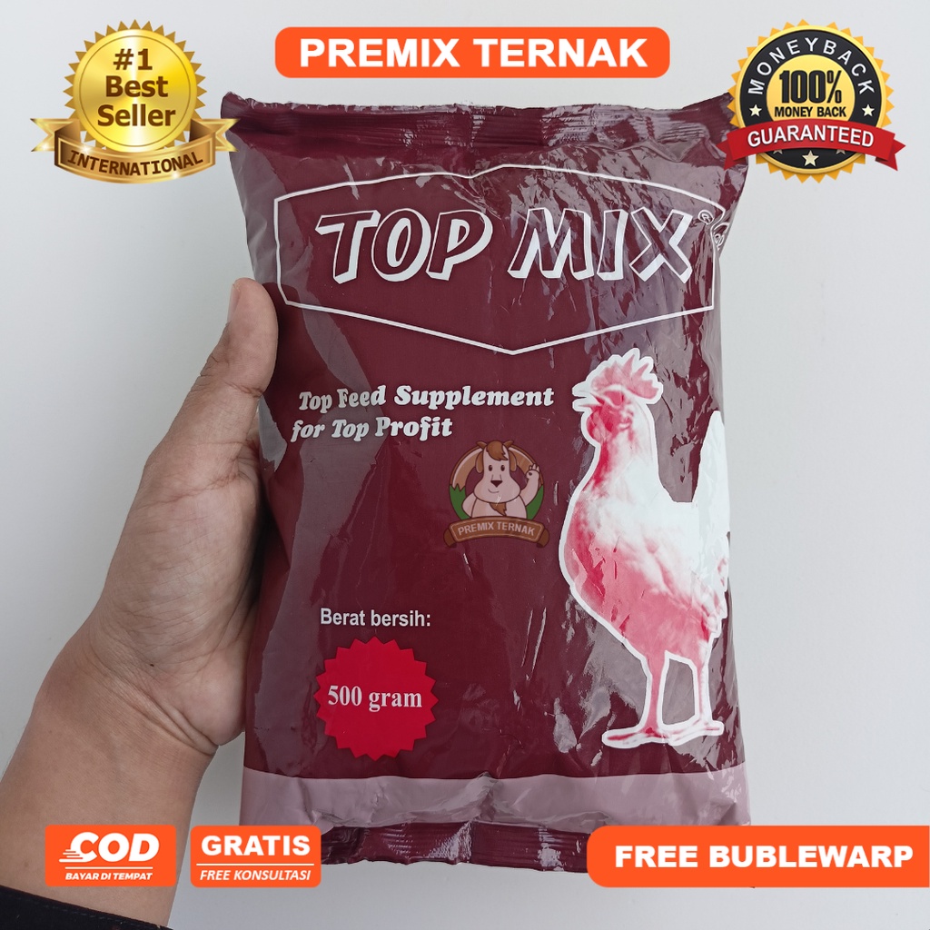 TOPMIX TOP MIX 500 GRAM MEDION Suplemen Penggemuk Ayam Tingkatkan Produksi Telur Tambahan Pakan Unggas Top mix