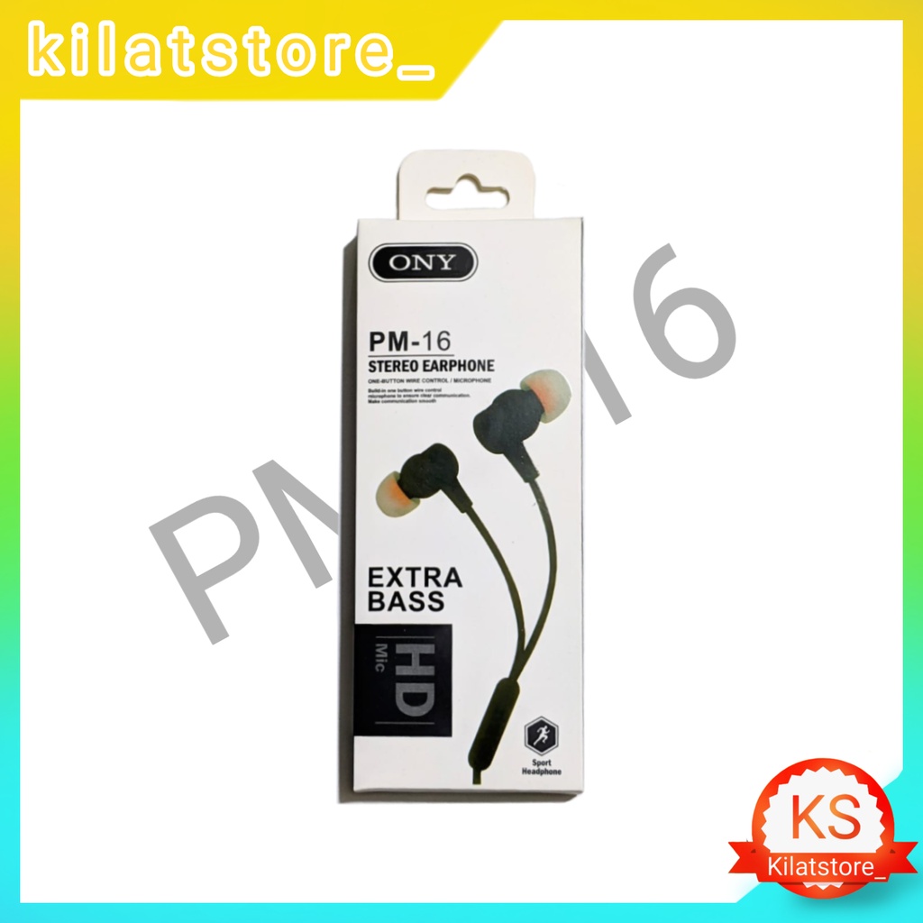 Handsfree Earphone PM-16 Extra Bass Stereo Music