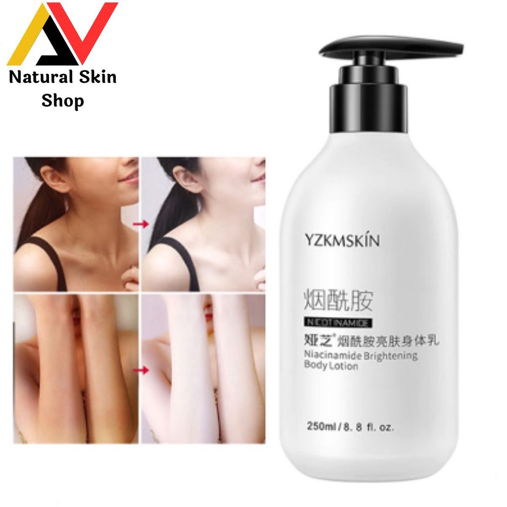 Original YZKMSKIN Body Lotion Pemutih Kulit Tubuh/Badan Essence Niacinamide Brightening 250ml