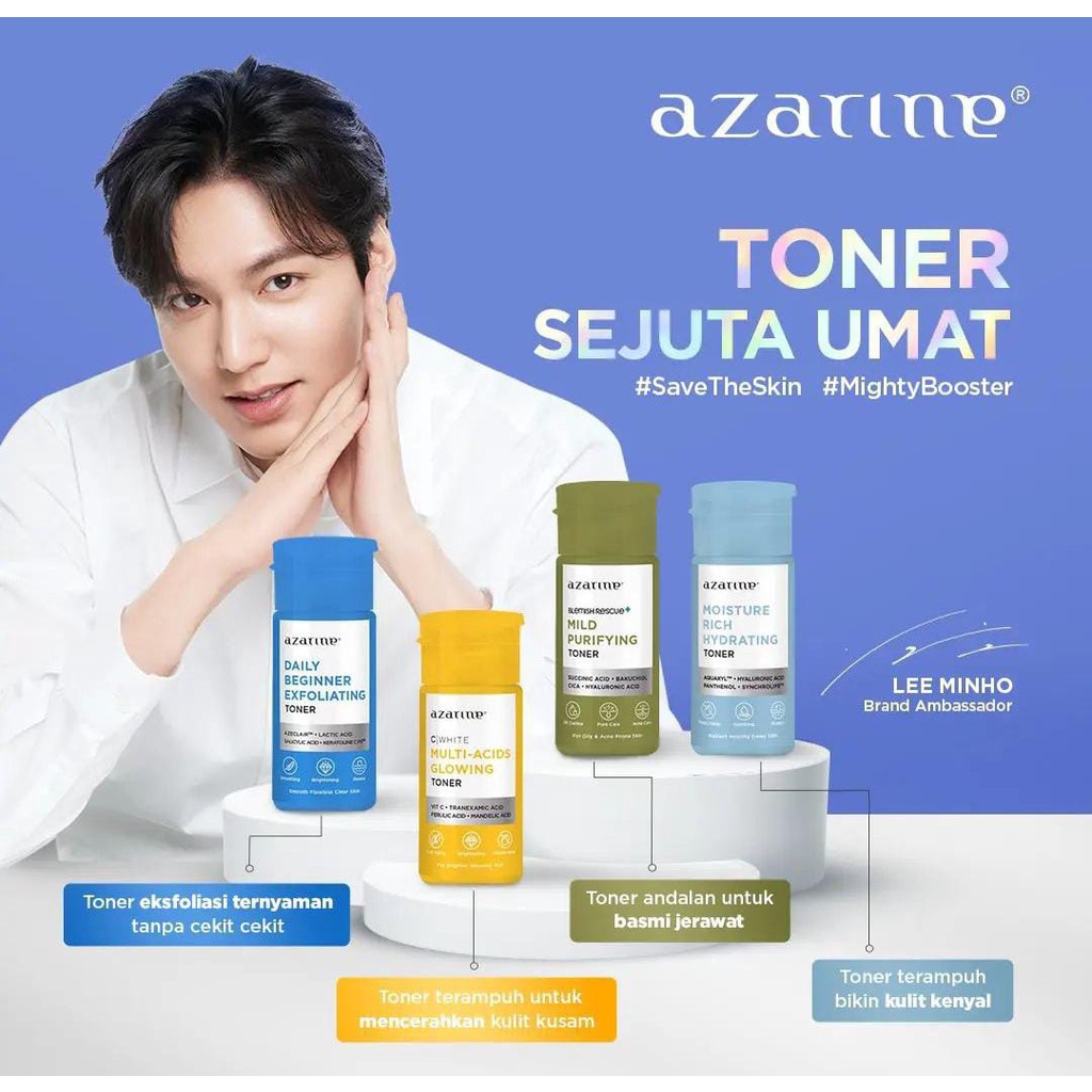 AZARINE Toner 90ml - Mild Purifying Multi-Acid Glowing Moisture Daily