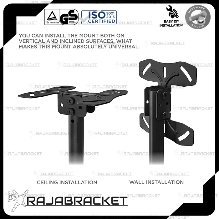 Bracket Braket Breket TV Gantung Plafon/Dinding 32 40 42 43 49 50 55 60 65 70 75 inch Fleksibel