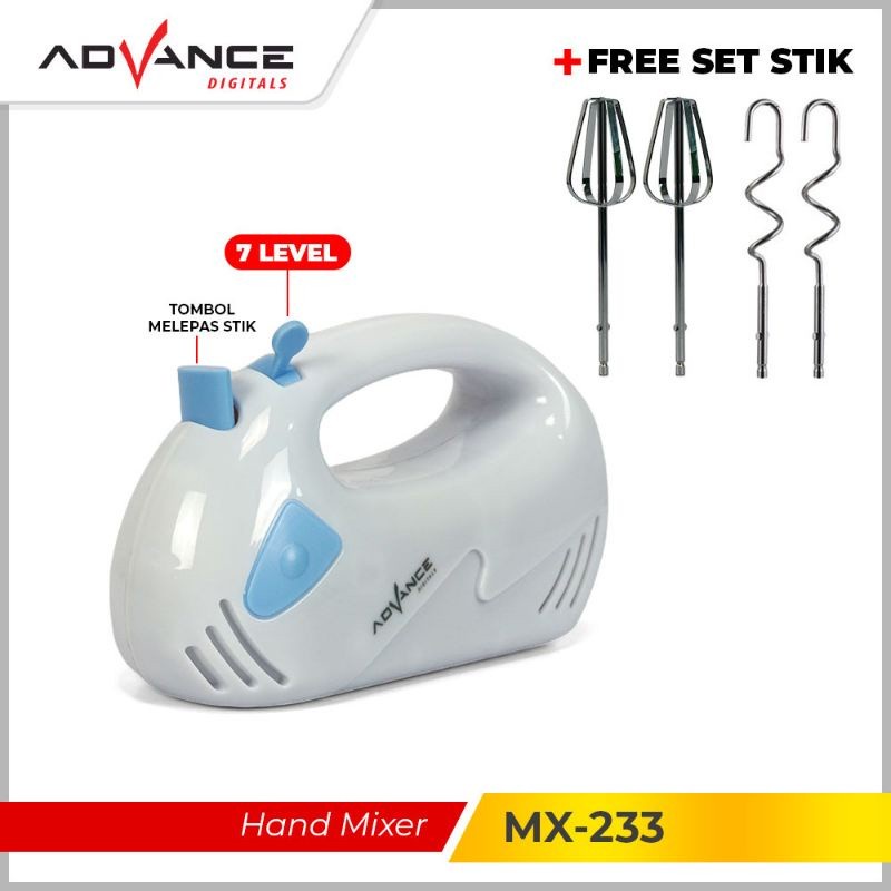 PROMO!!! HAND MIXER ADVANCE MX-233 7 SPEEDS + PULSE GARANSI RESMI
