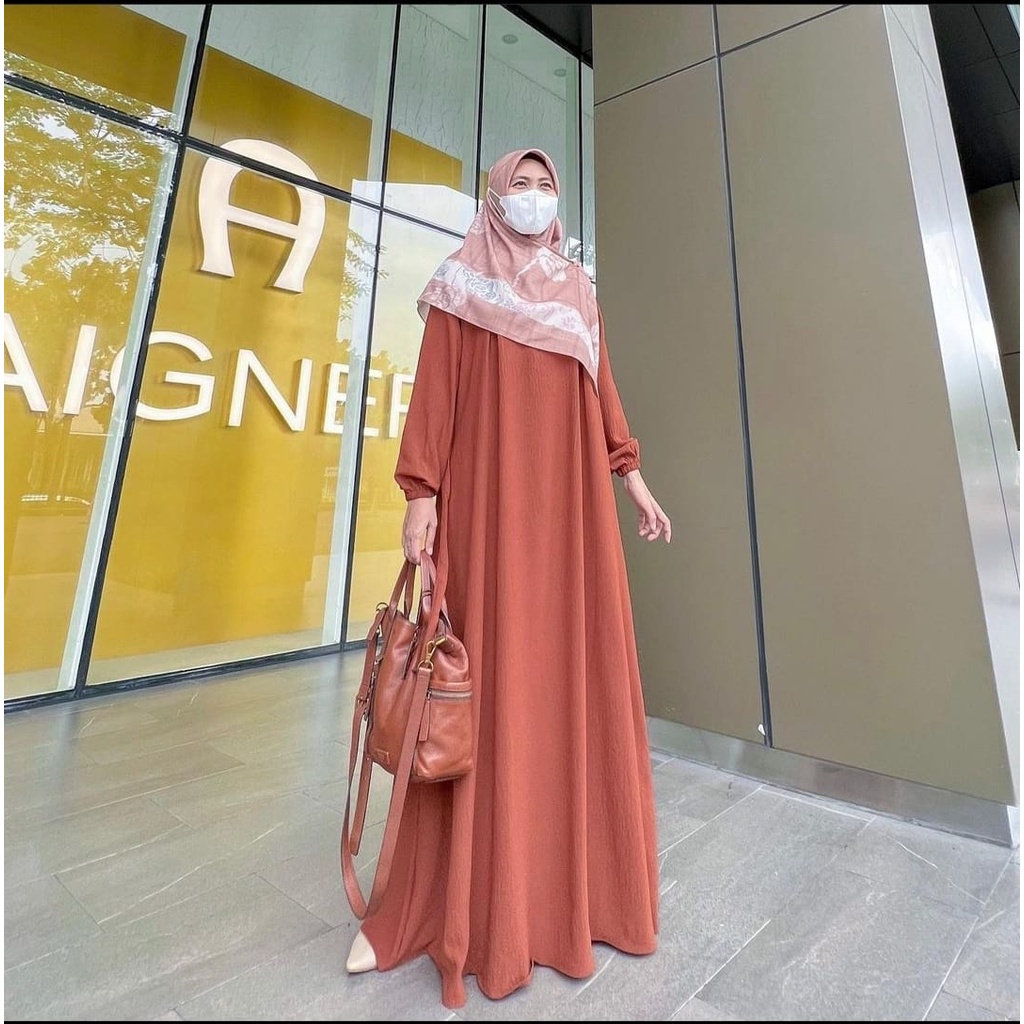 IN WEar - gamis crincle premium airflow | tamara dress | fashion muslim syari | MAURA DRESS