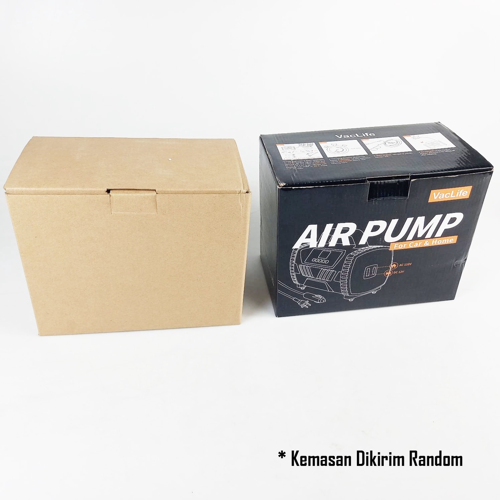 VacLife Pompa Ban Elektrik Digital Tire Inflator LED AC 110V DC 12V - ATJ-6788 - Yellow