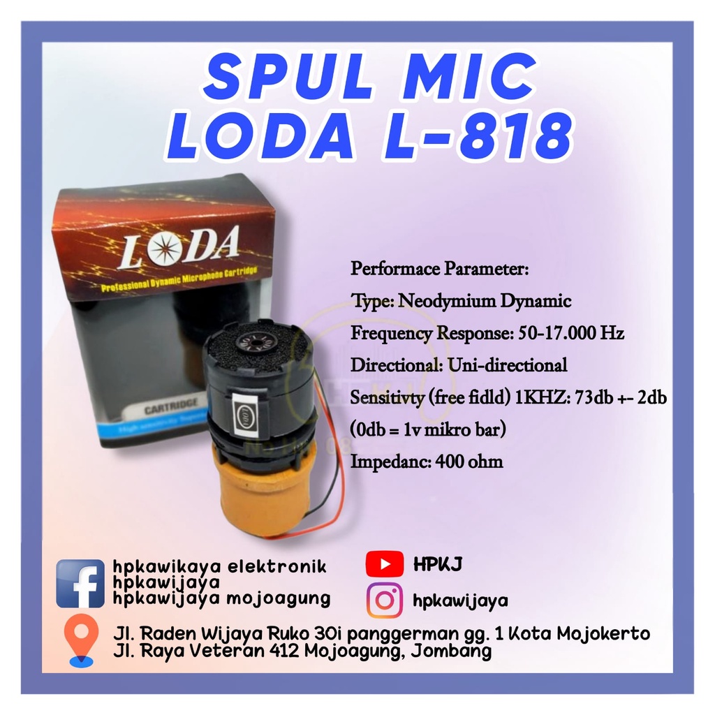 SPOL SPUL MIC LODA L-818 spull spoll microphone loda l818 L 818