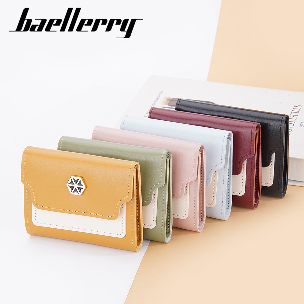 BAELLERRY N2378 Dompet Wanita Kecil Trifold Bahan Kulit PU Leather Premium WATCHKITE WKOS