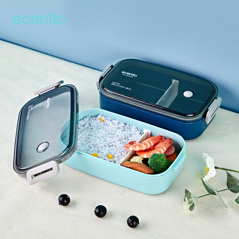 ecentio Lunch Box Double/Single Layer kotak Makan Kotak Bekal /Bento box Kapasitas Besar anti bocor kotak nasi bento 800ml/1600ml