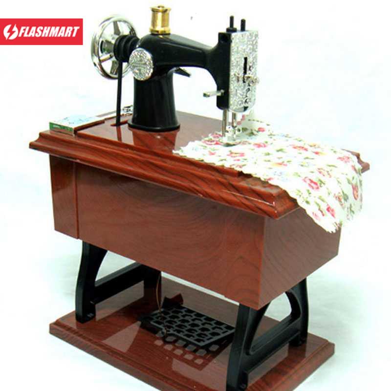 Flashmart Musical Box Kotak Musik Bentuk Miniatur Mesin Jahit - YL1010