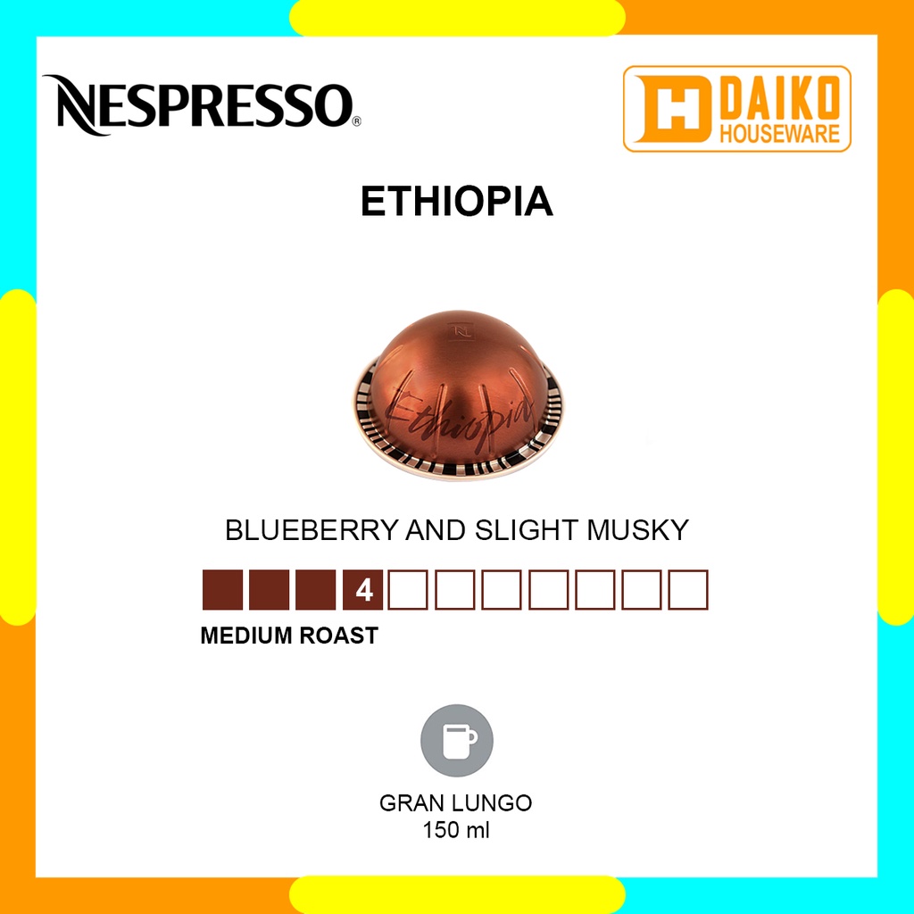 Capsule Nespresso Vertuo Ethiopia - Medium Roast Grand Lungo Coffee