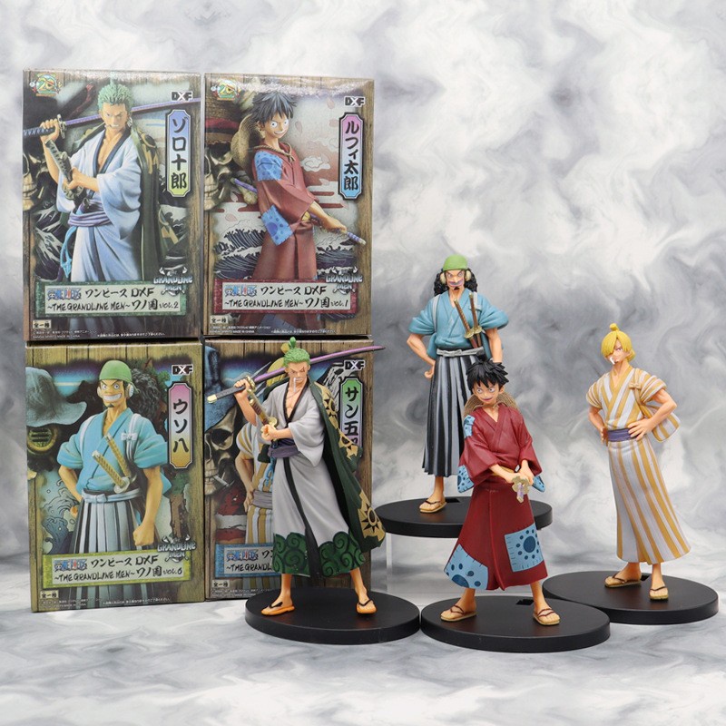 Pajangan anime action figure one piece wano luffy zoro sanji usop