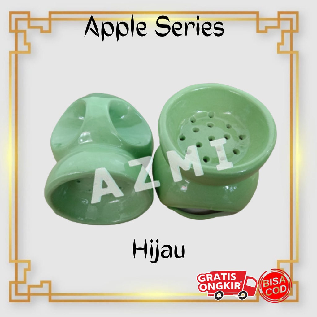 Tempat Bakaran Dupa Kramik Buhur Wadah gaharu Bukhur Prapen Keramik Motif Apple By MH Keramik