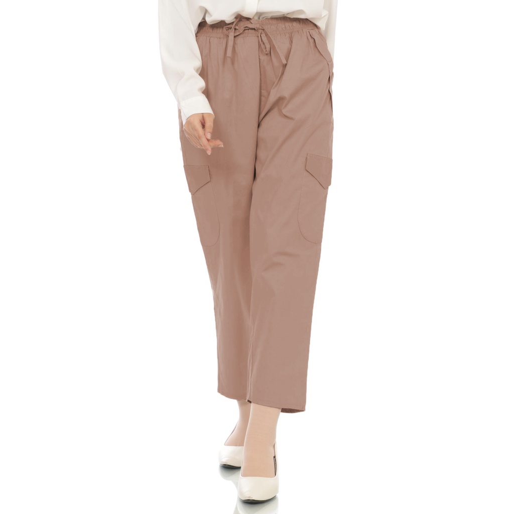 Nhm Celana Cargo Wanita Jumbo Panjang Kantong oversize