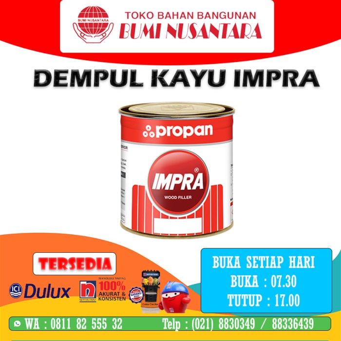 Terlaris Plamir Impra Woof Filler Jati/Kamper Dempul Kayu Impra