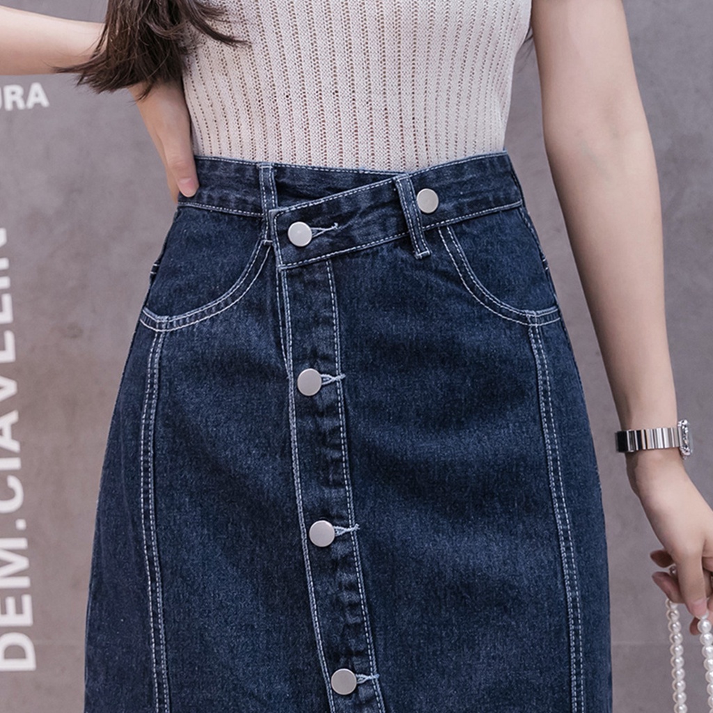 KARAKOREA 6811 Sabrina Denim Skirt/Rok Jeans/Korean Denim Skirt