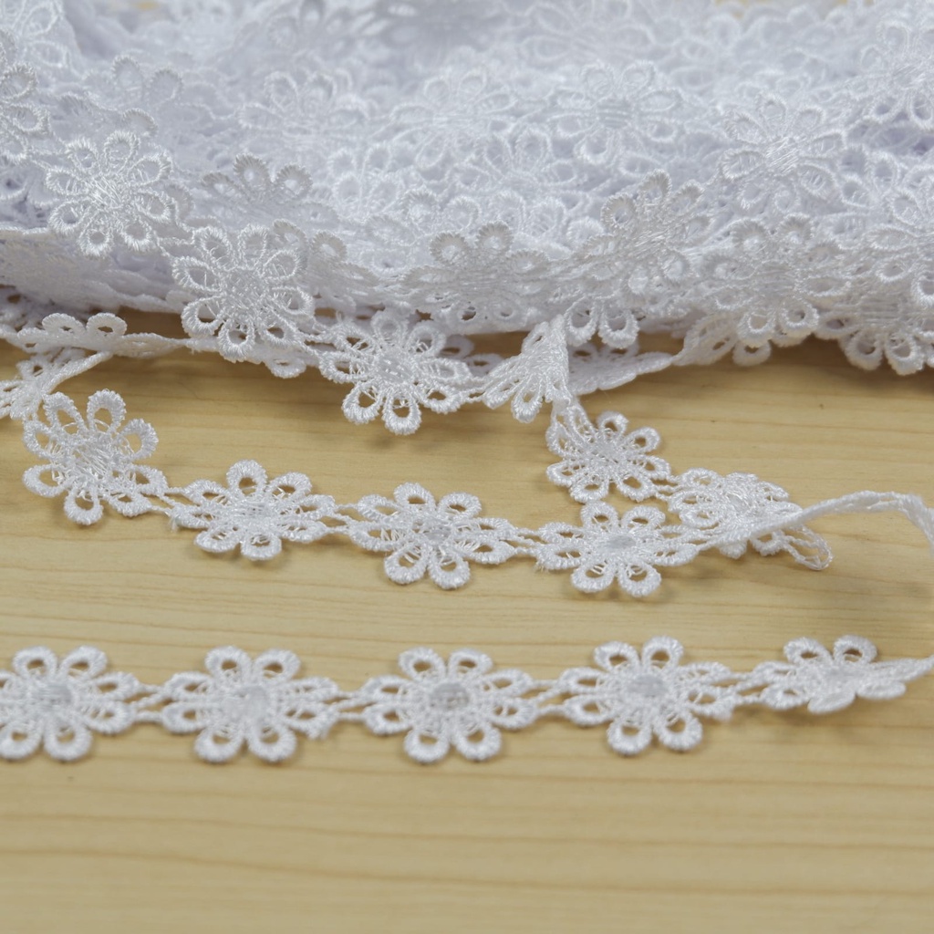 [PER ROLL] Renda Melati Warna Renda Bordir Renda Cantik Untuk Konektor Masker Polet Mukena Baju