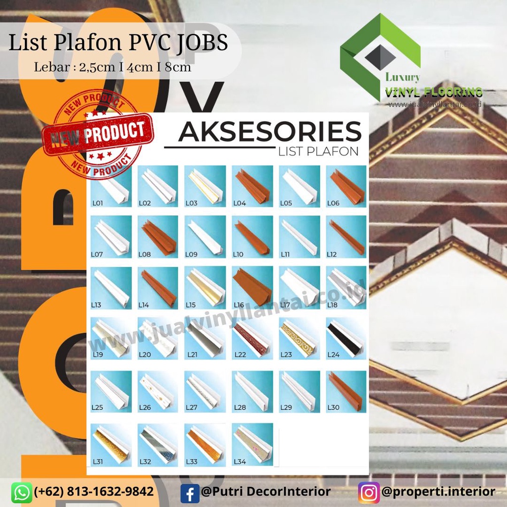 List Besar Plafon pvc JOBS uk. 8cm x 4m