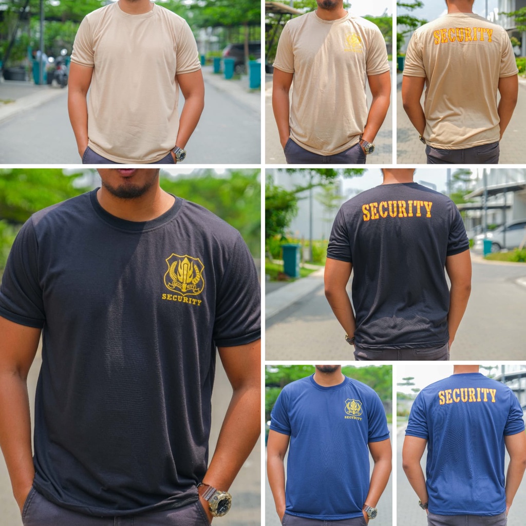 Kaos Security Satpam Baju dalaman Murah Coklat Polos Hitam Navy