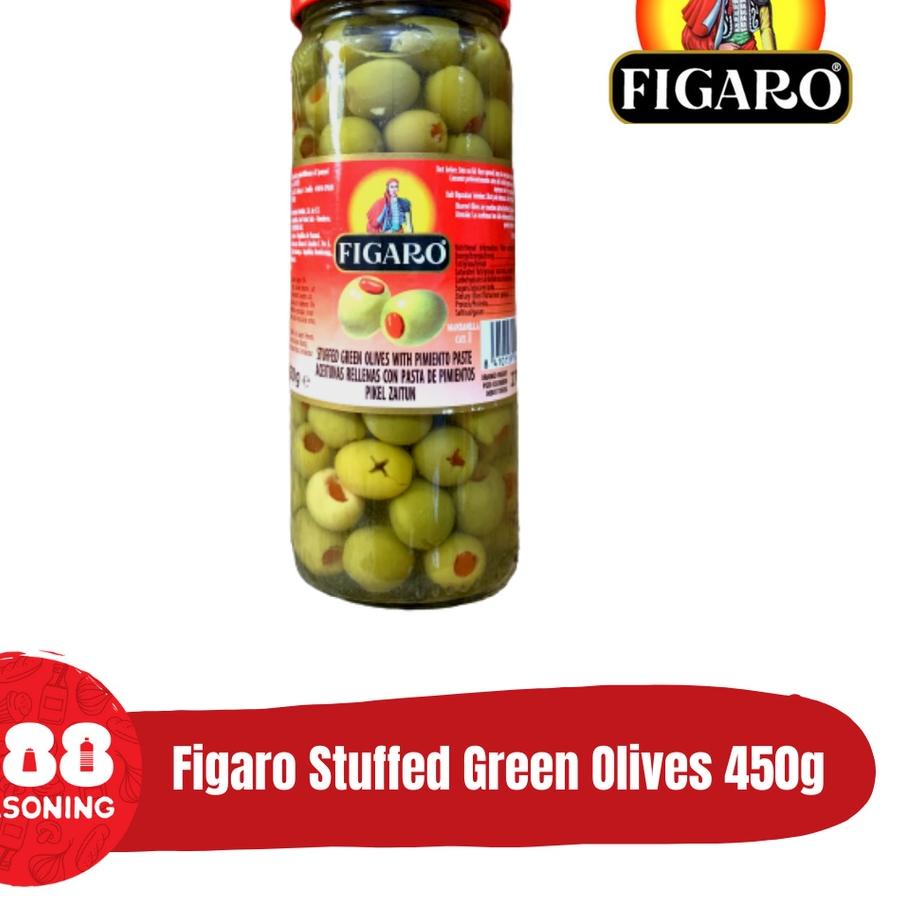 

☑ FIGARO STUFFED GREEN OLIVES 450g ➣