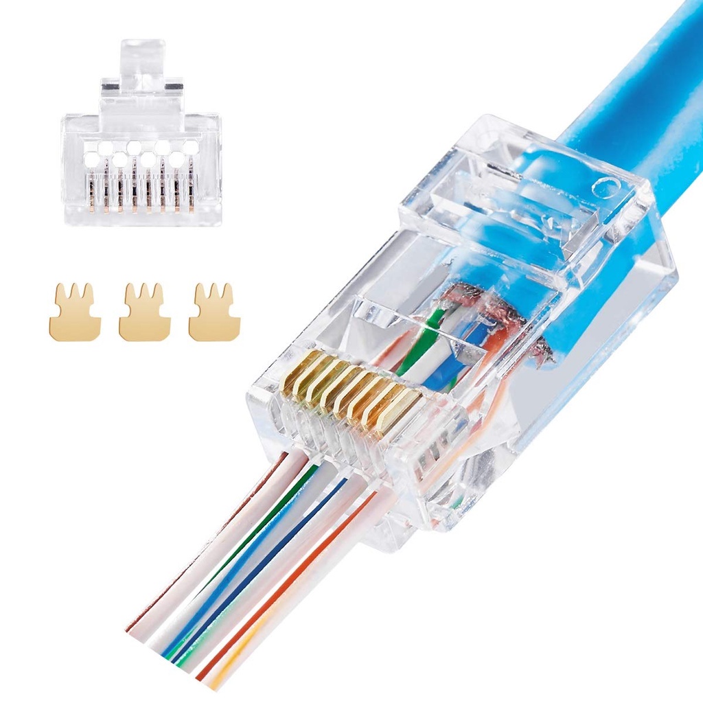 Connector LAN RJ 45 PC / KONEKTOR KABEL UTP ECERAN 1 PCS / RJ 45 BIASA