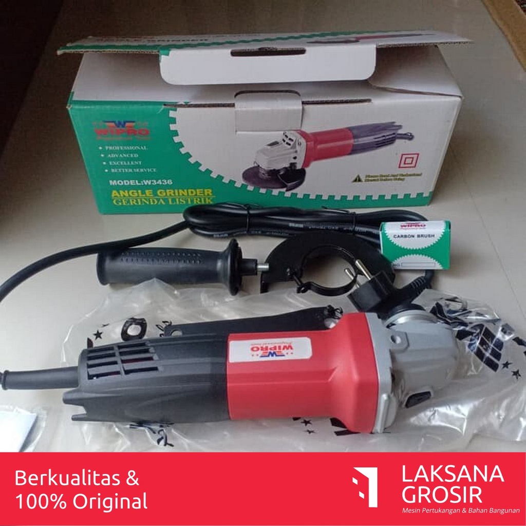 Alat Mesin Poles Gerinda Wipro W3436 - Bor Tangan Poles - Pemoles Polesan Body Bodi Kasar Kaca Baret