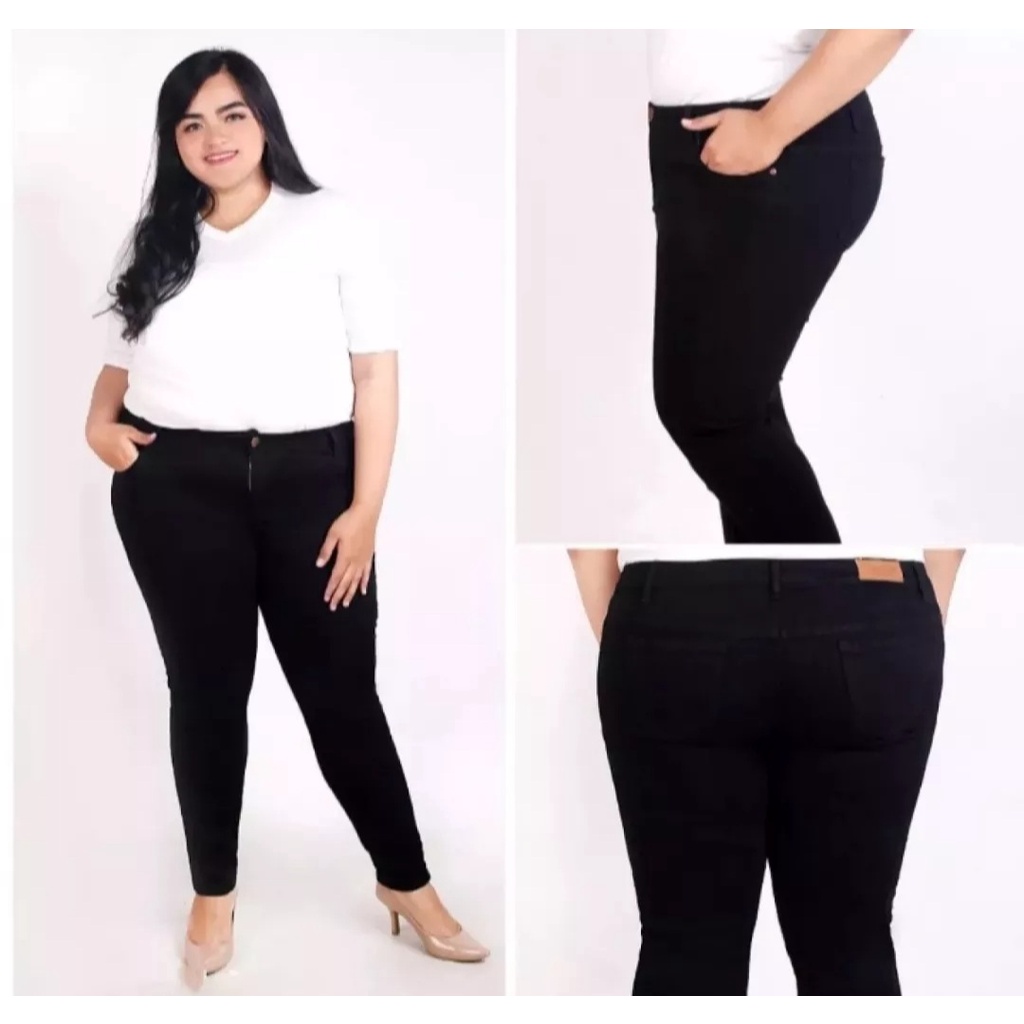 CELANA JEANS WANITA JUMBO - MODEL SKINY DENIM STREET SIZE 27 - 38 PILIHAN TERBAIK KEKINIAN