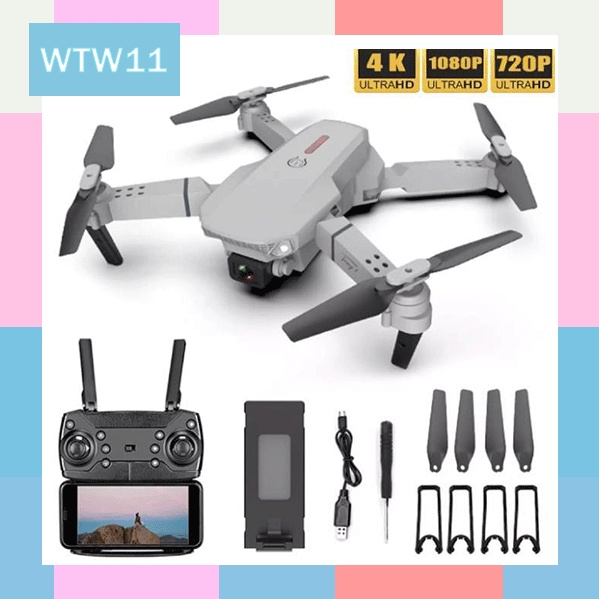 Mini-lipat pesawat fotografi udara dengan definisi tinggi, 4 saluran pesawat UAV remote control terlaris Drone Dilengkapi dengan WIFI FPV, Wide Angle HD 4K 1080P Kamera Tinggi Menjaga Quadcopters RC Lipat Drone Hadiah Mainan/P8 /E68