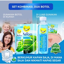 METOO Mouthwash Portable Green Tea || Obat Kumur Probiotik || Nafas segar || Pemutih gigi