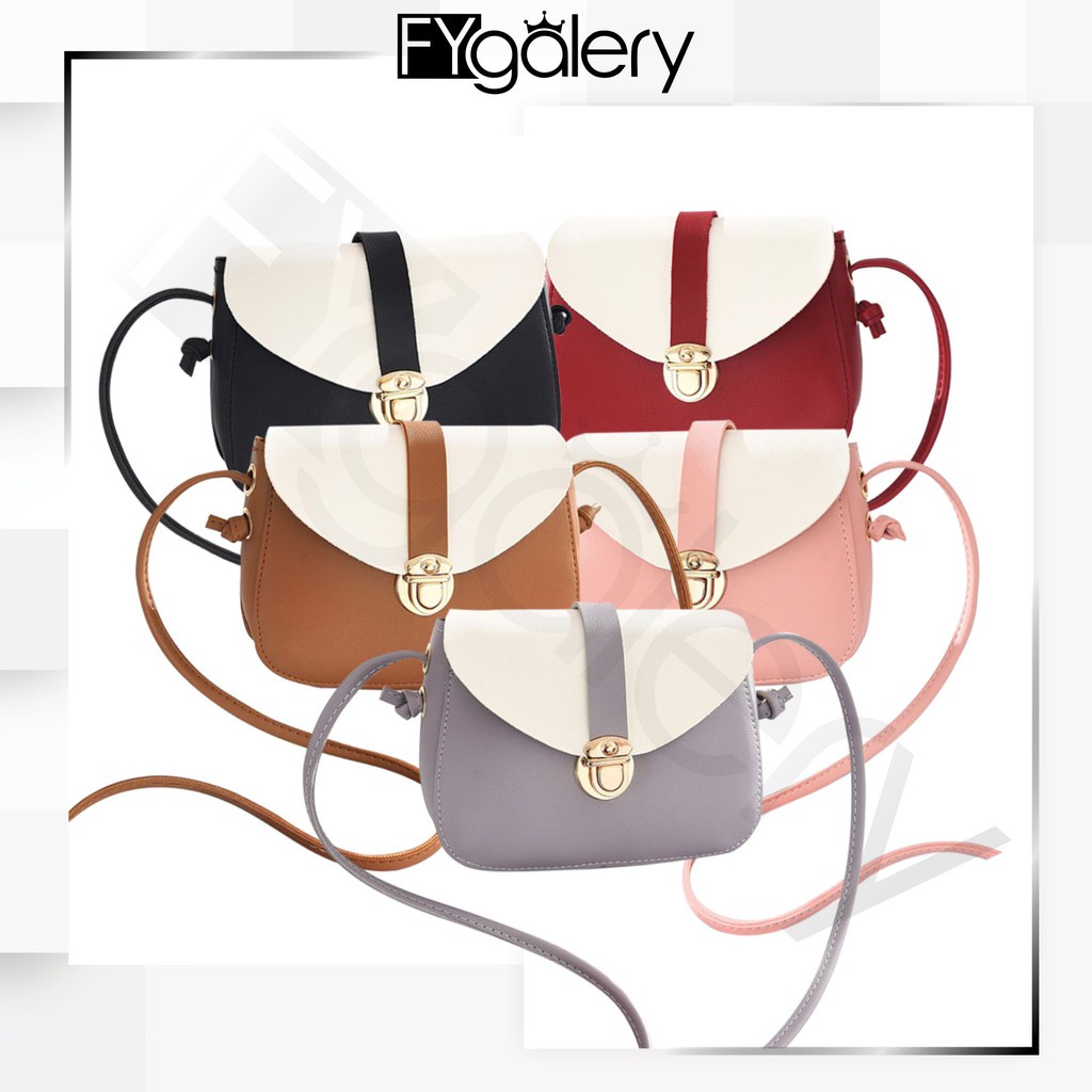 FYGALERY FYG1230 Tas Selempang Kancing Kecil Perempuan Slingbag Fashion Mini Wanita Sling Bag Korea Murah