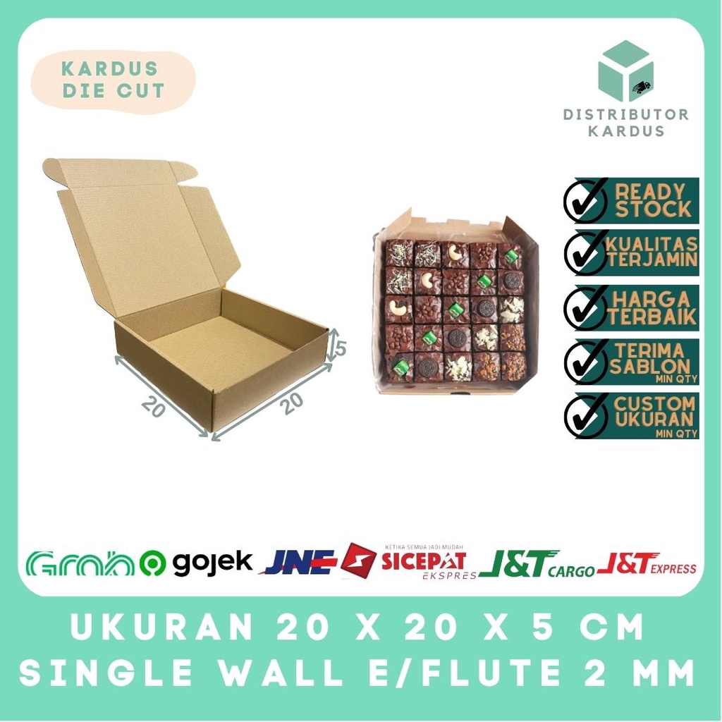 

Kardus box die cut packing 20x20x5 MURAH