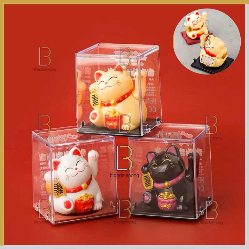 Patung Pajangan Boneka Kucing Hoki Rejeki Rezeki Lucky Cat Keberuntungan Maneki Neko Maneko Neki Mainan Munchkin Keramik Mobil Goyang Gerak Bergerak Mobil Cina Jepang Korea Baterai Solar Supply Imut Cebol Mini Tangan Berotot Muscle Jumbo Besar Lucu Murah