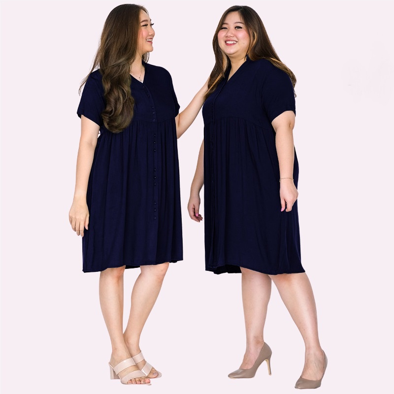 Dress wanita jumbo big size LD 120 / oversize A-line midi dress