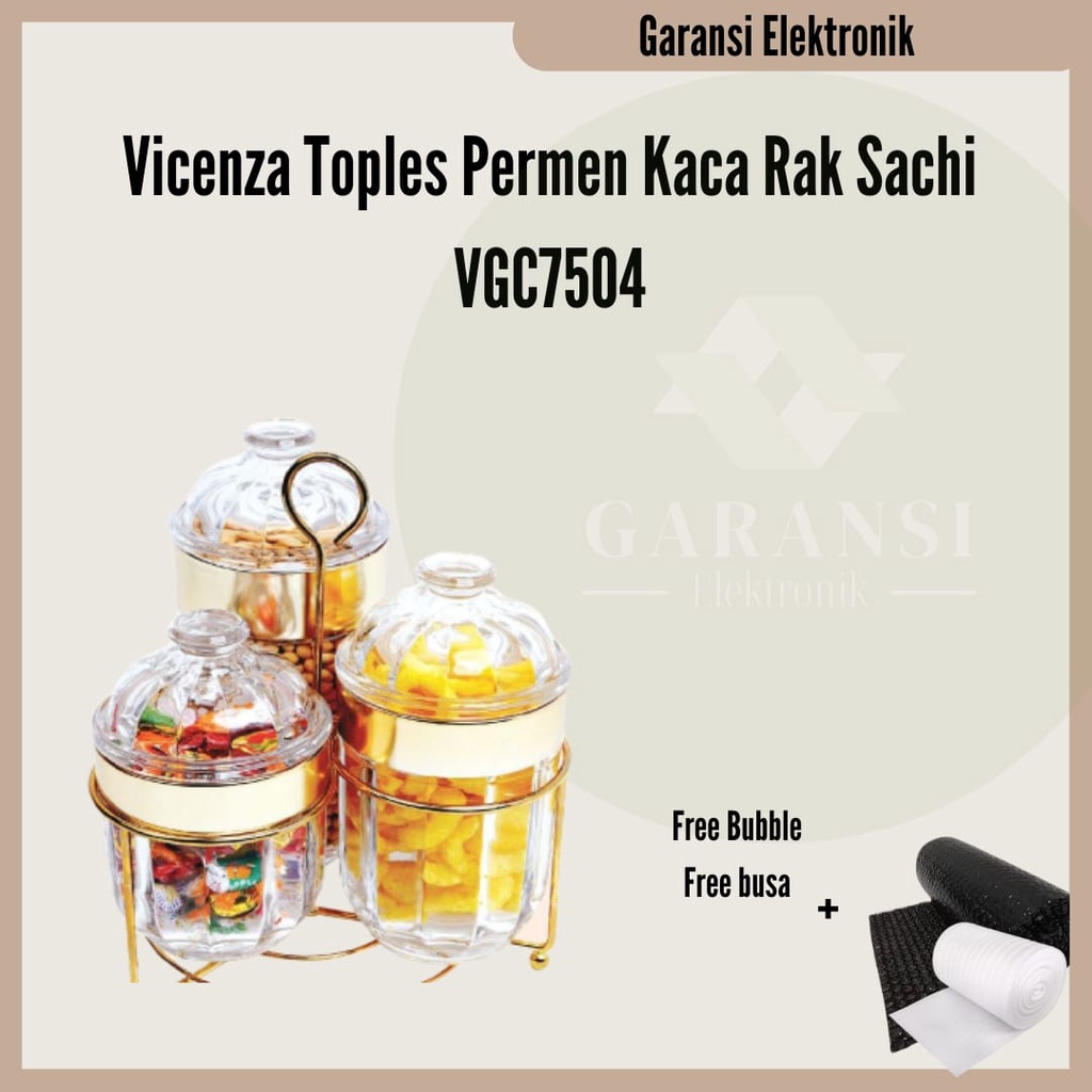 Vicenza Toples Permen Kaca Sachi Dengan Rak Vgc7504  New Produk!!