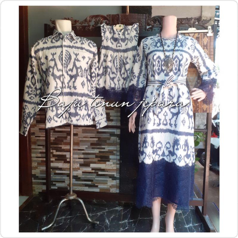 couple tenun jepara gamis tenun etnik bangsawan baju tenun jepara cp8