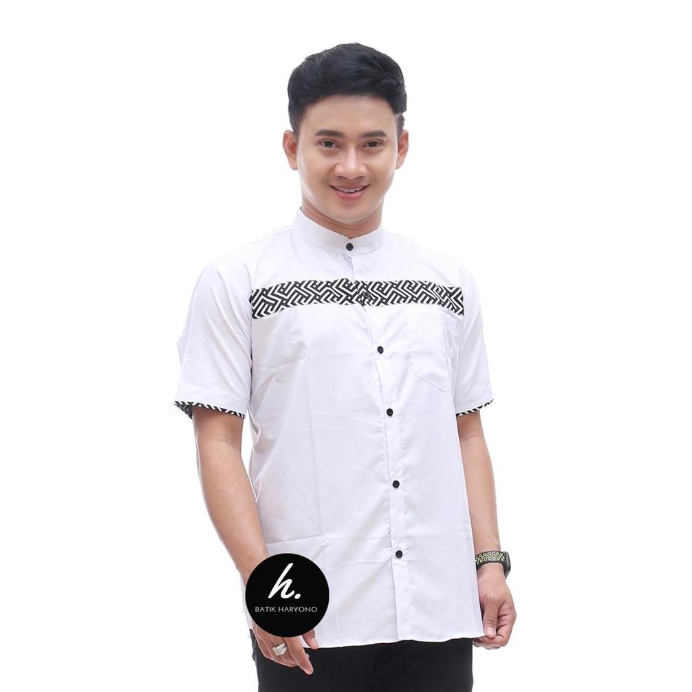 Terbaru Baju Koko Pria Muslim Dewasa Murah Lengan Pendek Kombinasi Batik Modern Terbaru 2023 Murah
