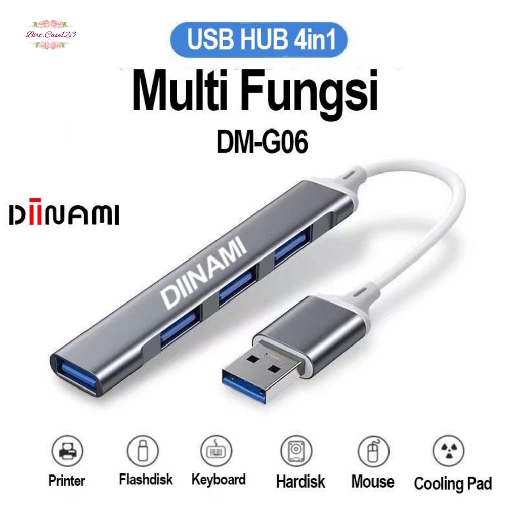 DIINAMI DM- G06 USB Hub 4 Ports USB 3.0 High Speed 5GBPS Original - Garansi Resmi 1 Tahun BC7153