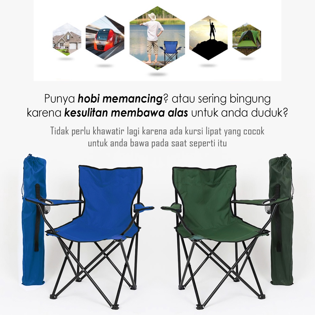 Lodoestar - Kursi Lipat Memancing Portable - Bisa Bayar ditempat - Folding Fishing Chair Termurah  FSY-1