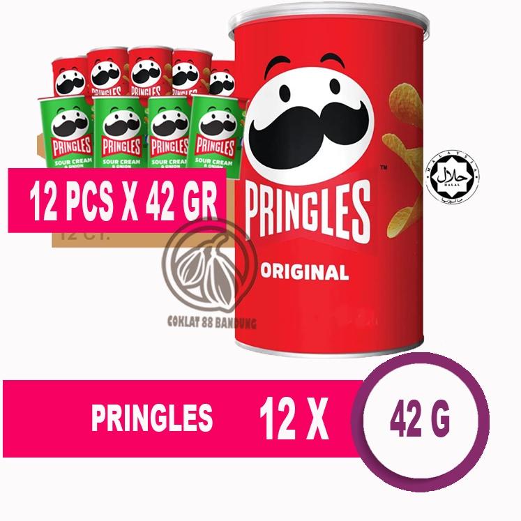 

♤ PRINGLES 42gr Mini 1 Karton Isi 12 pcs X 42 gr, Keripik Kentanh Potato Crisps Chips 42 gram ◘